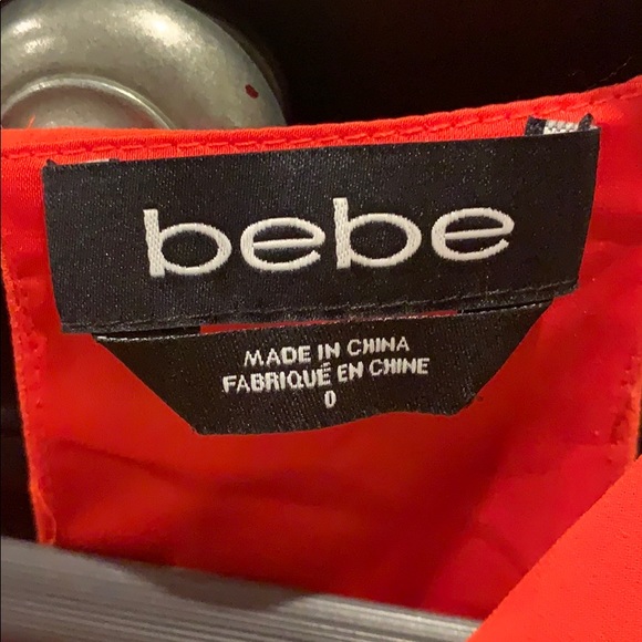 Bebe Tulip Skirt Keyhole Dress in Orange/Coral - Picture 5 of 6